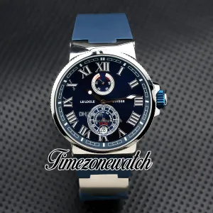 Новые автоматические мужские часы Maxi Marine Dive 1183-126-3/43 с синим циферблатом, римскими маркерами, запасом хода, стальной корпус, синий каучуковый ремешок, мужские часы, Timezonewatch Z01b