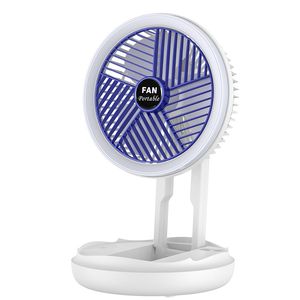 USB Charging Foldable Table Fan Wall Mounted Hanging Ceiling Fan with LED Light 4 Speed Adjustable For Home Room Air Cooler Fan