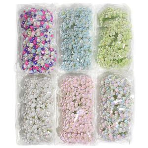 Рождественские украшения 96PCS12Bunch Mini Paper Rose Flower Heads Букет Свадебные украшения Искусственные DIY Скрапбукинг Гирлянда Венок Цветы 230919