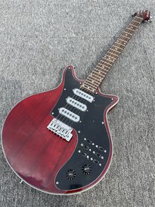 Brian May tarafından imzalanan raftan, özel vintage kiraz kırmızı 6 telli elektro gitar, kamyonet ve siyah anahtar