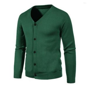 Мужские свитера, однотонный свитер, пальто, мужской вязаный стильный v-образный вырез, приталенный крой с ребристой отделкой на осень/зиму