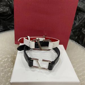 Bileklik Vintage Bangle Deri Halat Dokuma Bileklik Kadın Bilezikler Minimalist Metal Harfler Dopamin Moda Takı Rhinestone Mektup Han