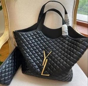 Дизайнерская сумка icare maxi, сумка для покупок, большие женские сумки, черная стеганая сумка-тоут из овечьей кожи, сумки через плечо, аконитовые сумки, повседневная сумка YS