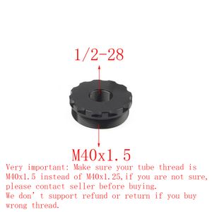 Dış İplik M40*1.5, İç İplik 1/2-28 veya 5/8-24, Yakıt Filtresi Siyah Alüminyum Uç Kapağı Kapağı 1.7x10 inç Çözücü Tuzağı