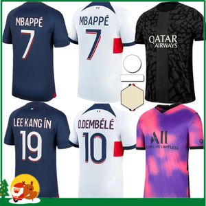 23 24 MBAPPE Soccer Jerseys G.RAMOS O.DEMBELE FABIAN French DRAXLER 2023 2024 S Sports Football Shirt M.ASENSIO VERRATTI Paris Men