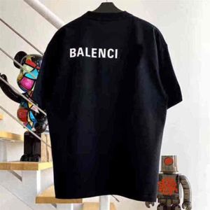 Женская дизайнерская футболка Balanciagas Модный бренд Париж до и после письма Классическая поп-семейная футболка с коротким рукавом Мужская And273S