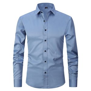 Men s T Shirts High Quality 6XL Large Autumn Winter Social Shirt Long Sleeve Fashion No Iron Business Casual Pure White 230920