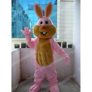 Костюм талисмана розового кролика высшего качества на Хэллоуин, Рождество, нарядное праздничное платье, костюм персонажа из мультфильма, карнавальный костюм унисекс для взрослых