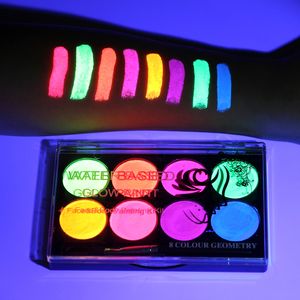 Body Paint 8 Colors Face Body Art Paint UV Glow Fluorescent Glowing Christmas Halloween Party Fancy Dress Beauty Makeup Tool 230919