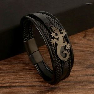 Charm Bracelets Special Style Leather Bracelet Hand-Woven Multilayer Men Punk Bangles Jewelry Gift Wholesale Drop