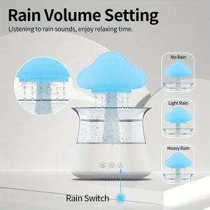 Relax And Unwind With The Rain Cloud Aromatherapy Essential Oil Zen Diffuser & Night Light Mushroom Lamp