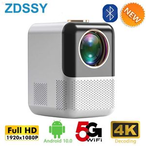 Projektörler P700 Mini Projektör Android 10 Desteklenen 4K Full HD 1080p LED Video Beamer Wifi Ev Sineması USB HDMI AV L230923