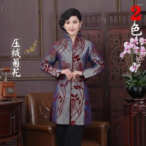 Jaquetas femininas cinza tradição chinesa reunindo alongar casacos poeira casaco trincheira vintage tang terno tamanho m l xl xxl 3xl