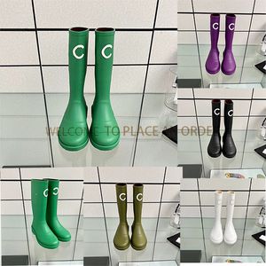 Tasarımcı Botlar Marka Sonbahar ve Kış Kadınlar Yağmur Botları Erkek Şeker Renk Kauçuk Su Geçirmez Ayaklar Yürüyen Günlük Kalın Tek Botlar Sular Pvc