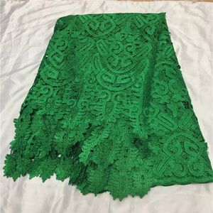 5 ярдов шт. модная зеленая французская гипюровая кружевная ткань с вышивкой в африканском стиле водорастворимый материал для платья qw31238E