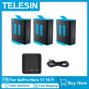 Другие продукты для камеры Аккумулятор TELESIN Hero 11 1750 мАч Полностью декодированный аккумулятор для GoPro Hero 11 10 9 Аксессуары Быстрое зарядное устройство Оригинал в наличии 230920