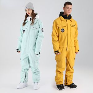 Лыжные костюмы Лыжный костюм Водонепроницаемые и дышащие сноубордические брюки Куртка для женщин и мужчин Зимняя одежда Зимняя рабочая одежда 230920