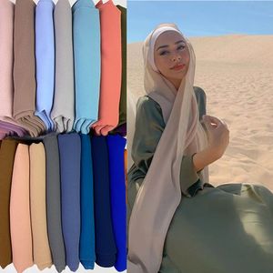 Eşarplar 2m iyi dikiş dikiş düz yüksek kaliteli premium ağır şifon hijab faresi Malezyalı kadın eşarplar hijabs uzun şal 230921