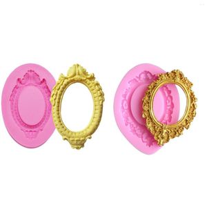 Baking Moulds Classic Mirror Frame Cooking Tools Wedding Silicone Mold For Fondant Sugar Craft Of Cake Decorating Kitchen Accessories