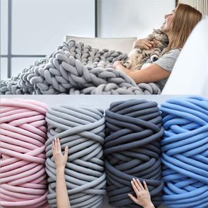 1000g super grosso fio grosso tubo de algodão fio merino lã alternativa diy braço volumoso tricô cobertor mão tricô fio giratório t200266m