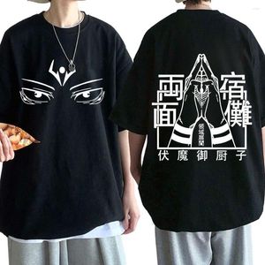 Мужские футболки Аниме Jujutsu Kaisen Ryomen Sukuna Eyes Футболка для мужчин 2023 Лето с коротким рукавом Уличная одежда Графика Унисекс Y2k Одежда Топы