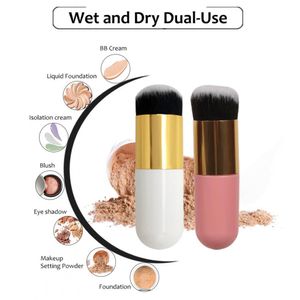 Pincéis de maquiagem Ferramentas Profissional Chubby Kabuki Foundation Brush para BB Cream Blush Corretivo Cosmético 230922