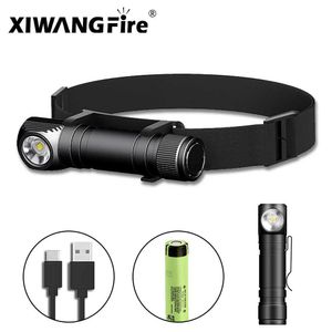 Head lamps SST20 LED Headlamp Aluminum Alloy Ip66 Waterproof Detachable 18650 USB Rechargeable Flashlight with Power Indicator Magnet Tail HKD230922