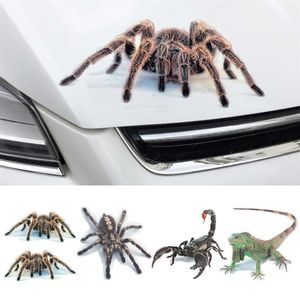 3D паук, ящерица, скорпион, автомобильная наклейка, животное, автомобиль, зеркало, бампер, наклейка, декор, водостойкая, высокая липкость297p