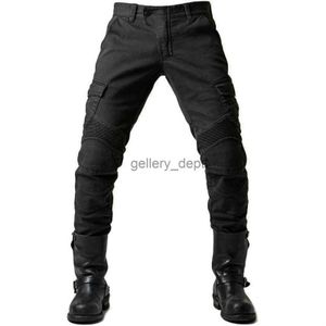 Calças masculinas de proteção para motocicleta Calças casuais masculinas jeans respiráveis resistentes ao desgaste com 2 pares de protetores de joelho de quadril almofadas removíveis J230922
