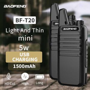 Рация 2 шт. BaoFeng BF-T20 Мини-рация для отеля Бизнес-закусочная Станция Профессиональное портативное USB-зарядное устройство Детская игрушка Двустороннее радио HKD230922