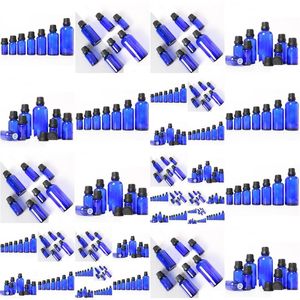 Ambalaj Şişeleri Toptan 2021 Kobalt Mavi Cam Euro Droper 5ml 10ml 15ml 20ml 30ml 50ml 100ml Kozmetik Yağ De Dhyoi