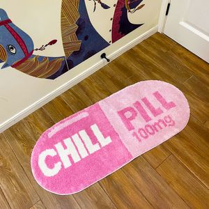 Halılar Lakea Chill Hap Özel Halı Oval Tepeli Halı Mat Kapı Zemin Mat Pembe Ev Dekor Halı Kamp Mat Su Geçirmez Anti-Slip 230922