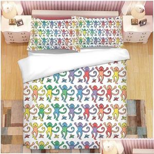 Bedding Sets Pink Roller Rabbit 3D Printed Set Duvet Ers Cases Comforter Bedclothes Bed Linen T230217 Drop Delivery Home Garden Text Dhidd