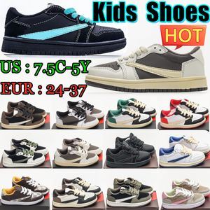 jumpman 1s Kids Shoes 1 toddler boys girls Sneakers Low 4Y 5Y youth Trainers Sports kid toddlers Designer Reverse Mocha Olive Black Phantom shoe