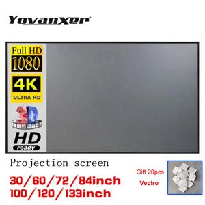 Projection Screens Simple Portable Projector Screen Anti Light Reflective Fabric Cloth for Home Outdoor Office HD 3D 4K Curtain Increase Brightness 230923