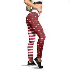 Active Pants Print Running Stripes Day Leggings für Yoga Valentinstag Lovesy Damen elastische Taille Gym Sport Tight