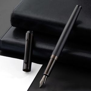 Fountain Pens High Quality Fountain Pen For Students Luxury Black Fountain Pen Business Gift Ink Pens Stationery Office School Supplies 230923