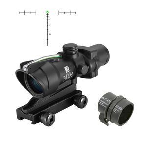 ACOG 4X32 Fiber Kaynak Kapsamı Kırmızı Işıklı Optik Tüfek Airsoft 4x Büyüteç Tüfek Killflash Koruyucu Kapak