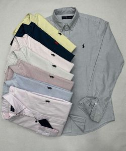 İlkbahar ve Sonbahar Düz Renk Küçük At Boy Uzun Kollu Pamuk Gömlek İş Şeriti Lasual Erkekler Oxford Tekstil Polo