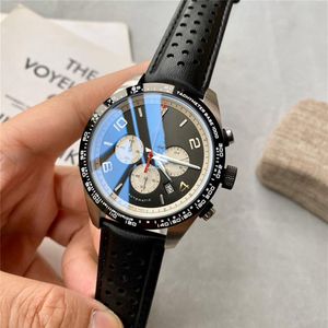 Üst Mens Watch Subdial Work Chonometre Watches Japonya VK Kuvars Hareket Timewalker Orijinal Deri Kayış Fonksiyonel Bilek Swatch W190A