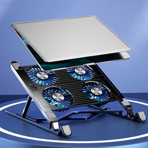 Laptop Cooling Pads Gaming PC Laptop Cooler ABS Aluminum Alloy 2 4 Silent Fan Foldable Laptop Cooling Pad Support Portable Height Adjustable L230923