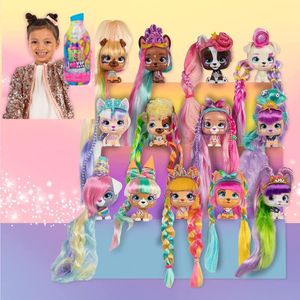Bambole I Love VIP Pets Mini Fans Color Boost Suprise Hair Reveal Doll Glitter Twist Puppy per bambini Regalo di compleanno di Natale Giocattoli 230922