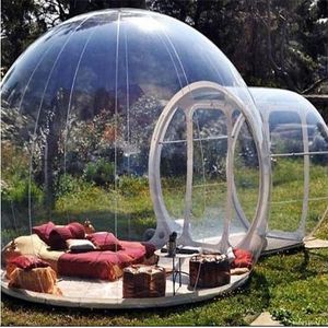 Aufblasbares Blasenzelthaus Dome Outdoor Clear Show Room mit 1 Tunnel zum Campen für Foto umweltfreundliche Größe: 3MX5M (Durchmesser x Länge)