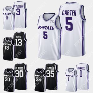 Kansas K-State Wildcats NCAA Basketbol Forması Carter Mike McGuirl Ezeagu Linguard Markquis Nowell Nijel Pack Mark Smith Ismael Massoud Selton Miguel Luke Kasubke