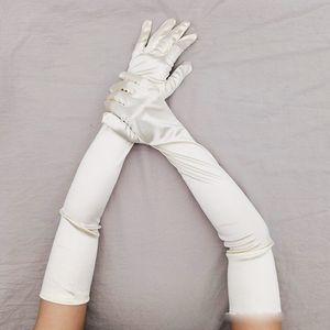 Перчатки с пятью пальцами, перчатки длиной 55 см, эластичный атласный шелк, 1920-е годы, вечеринка в стиле ретро, косплей, леди, жениться на сцене, женщина, SL139 230923