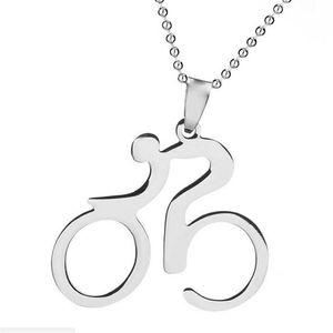 Ожерелье с подвеской в стиле панк из нержавеющей стали для мужчин и женщин, бодибилдинг, велосипед, спортивные украшения, хорошие подарки, крутые велосипедные ожерелья336r