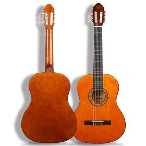 Bemett 38-дюймовая классическая нейлоновая 6-струнная гитара для взрослых, деревянный инструмент из липы для начинающих, акустические китайские гитары для начинающих, хит продаж