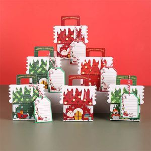 Taşınabilir Noel Karto Zencefilli Ev Hediye Kutuları Dekorasyonlar Advent Takvim Çocukları Şenlikli Şeker Kurabiyeleri Şeker Partisi Seviye Noel Baba Ambalaj