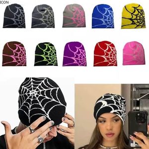 Kapaklar ve Şapkalar Tasarımcıları Kadın Erkek Tasarımcı Kapağı Y2K Beanie Spider Çift Katmanlı Örme Şapka Sokak Giyim Kış Kış Örgü Beanies Erkek Kovası