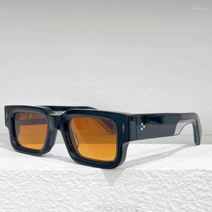 Güneş gözlüğü JMM Ascarii Orijinal Erkekler Kare Klasik Tasarımcı Asetat El yapımı güneş Gözlükleri ile